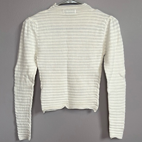 ROLLA'S Cream Ribbed Long Sleeve Top Size Small - Picture 2 of 8